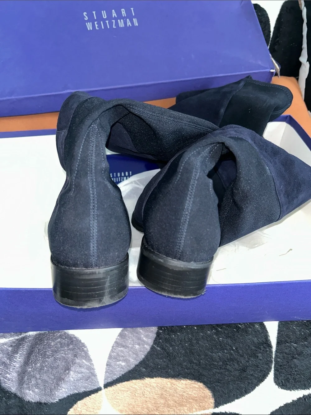 BRAND NEW! Stuart Weitzman Dark Navy Suede Over-the-Knee Boots